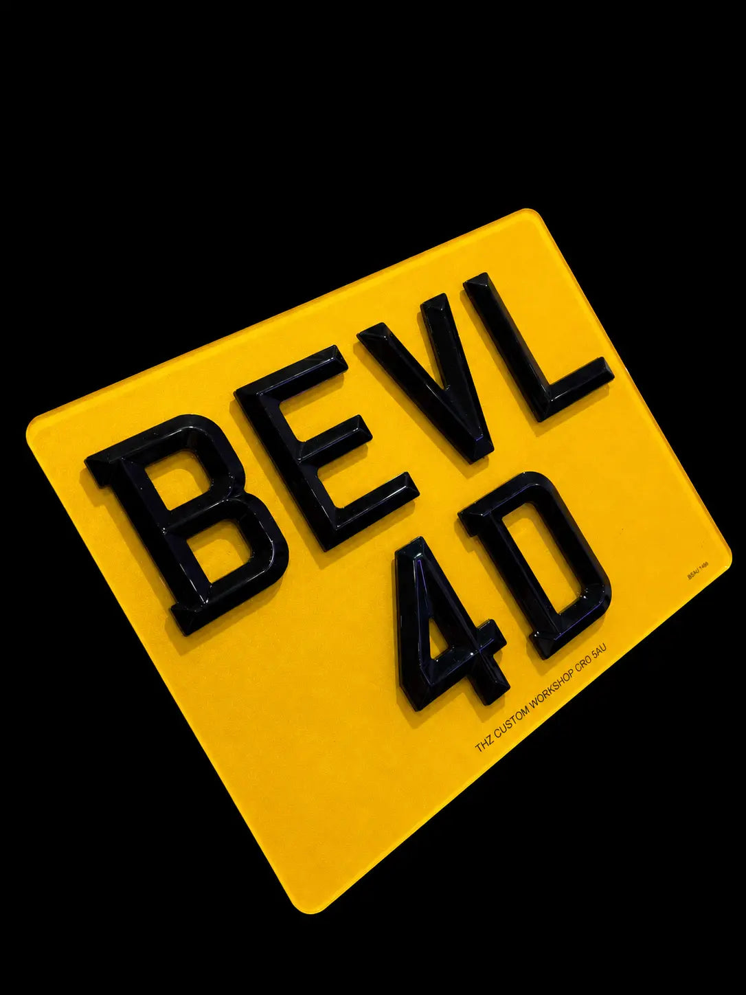 4D Motorbike Bevel Number Plate