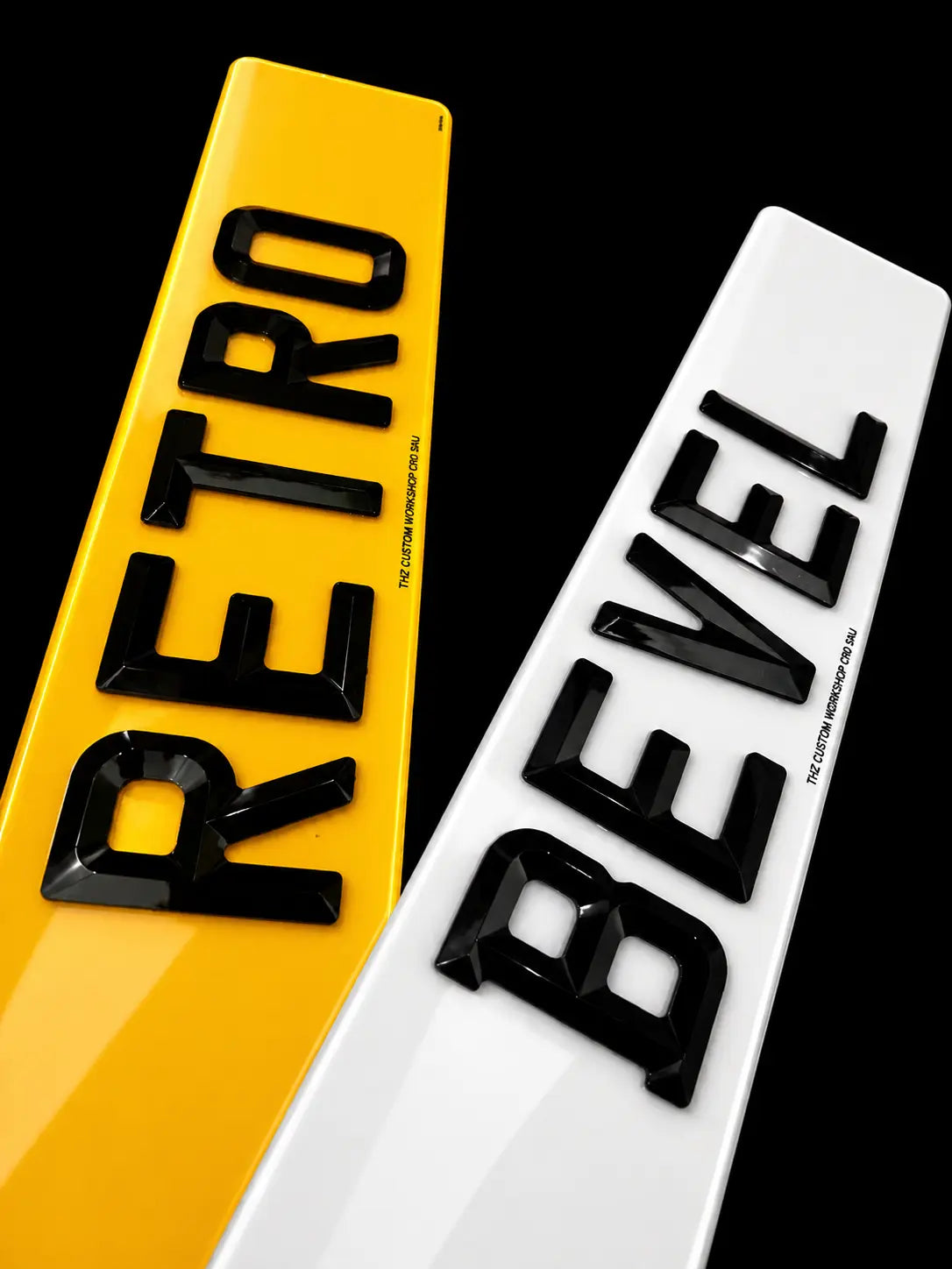 4D Retro Number Plates Set - THZ CUSTOM WORKSHOP