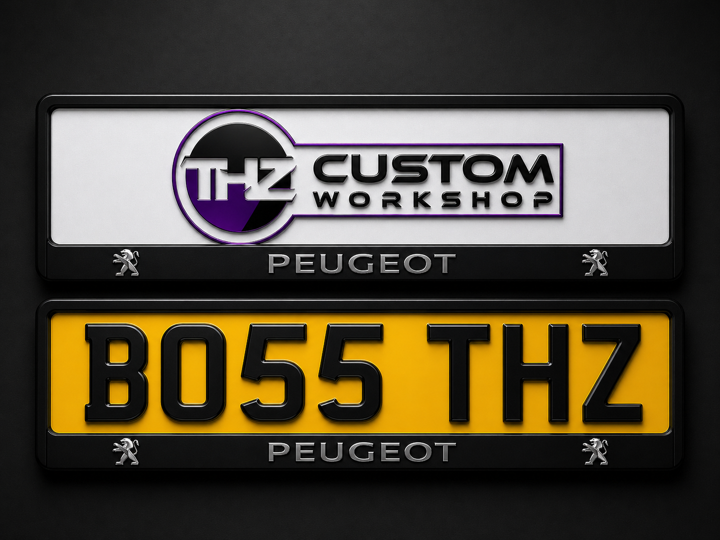 Peugeot 3D Plate Holder Set