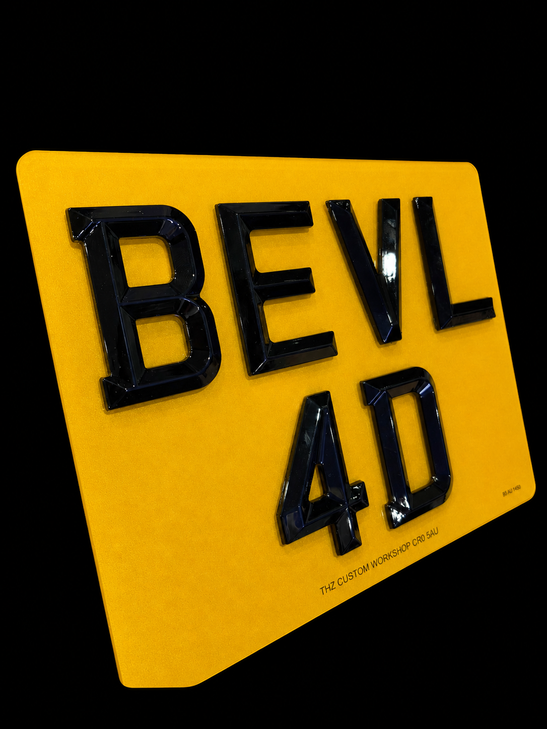 4D Motorbike Bevel Number Plate