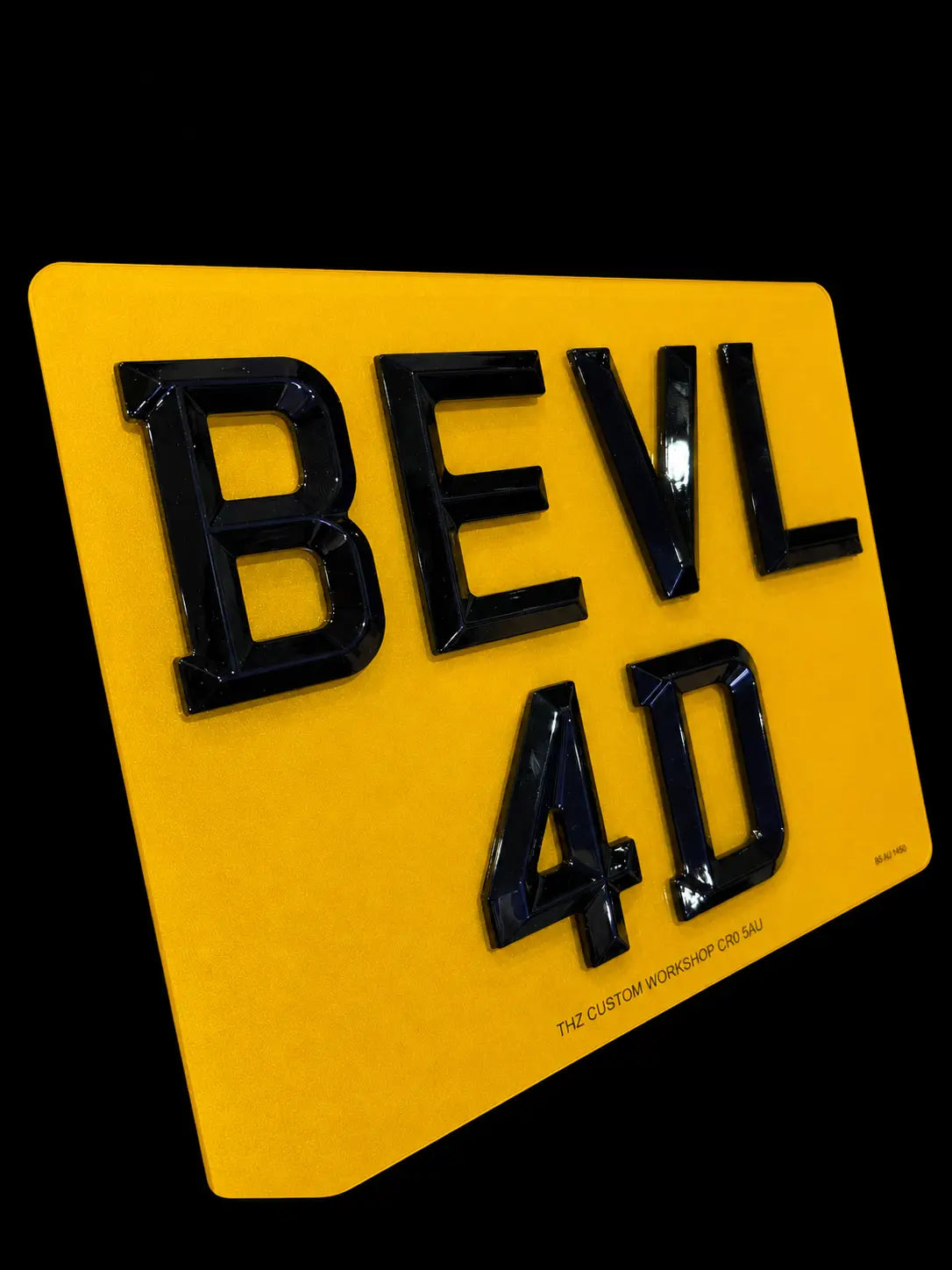 4D Motorbike Bevel Number Plate
