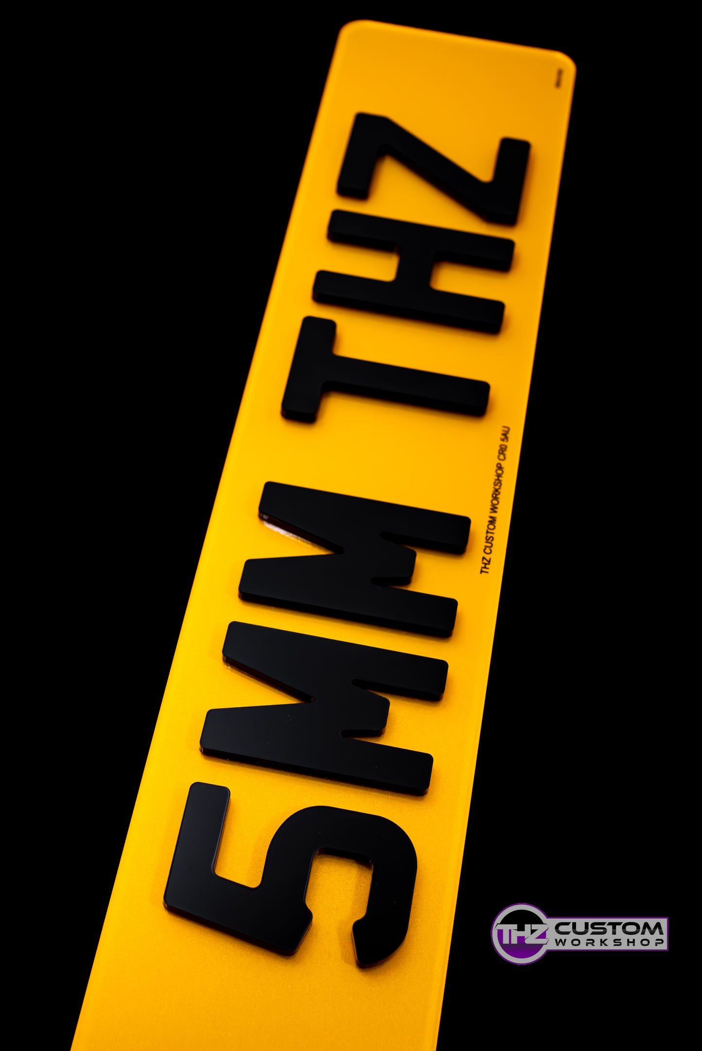 4D Number Plates (5mm) with Gloss Black Lettering Set