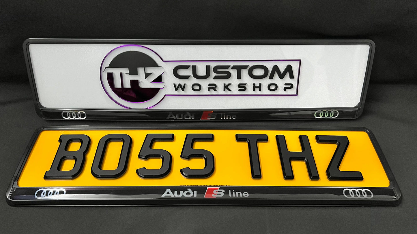 Audi S-Line Plate Holder Set