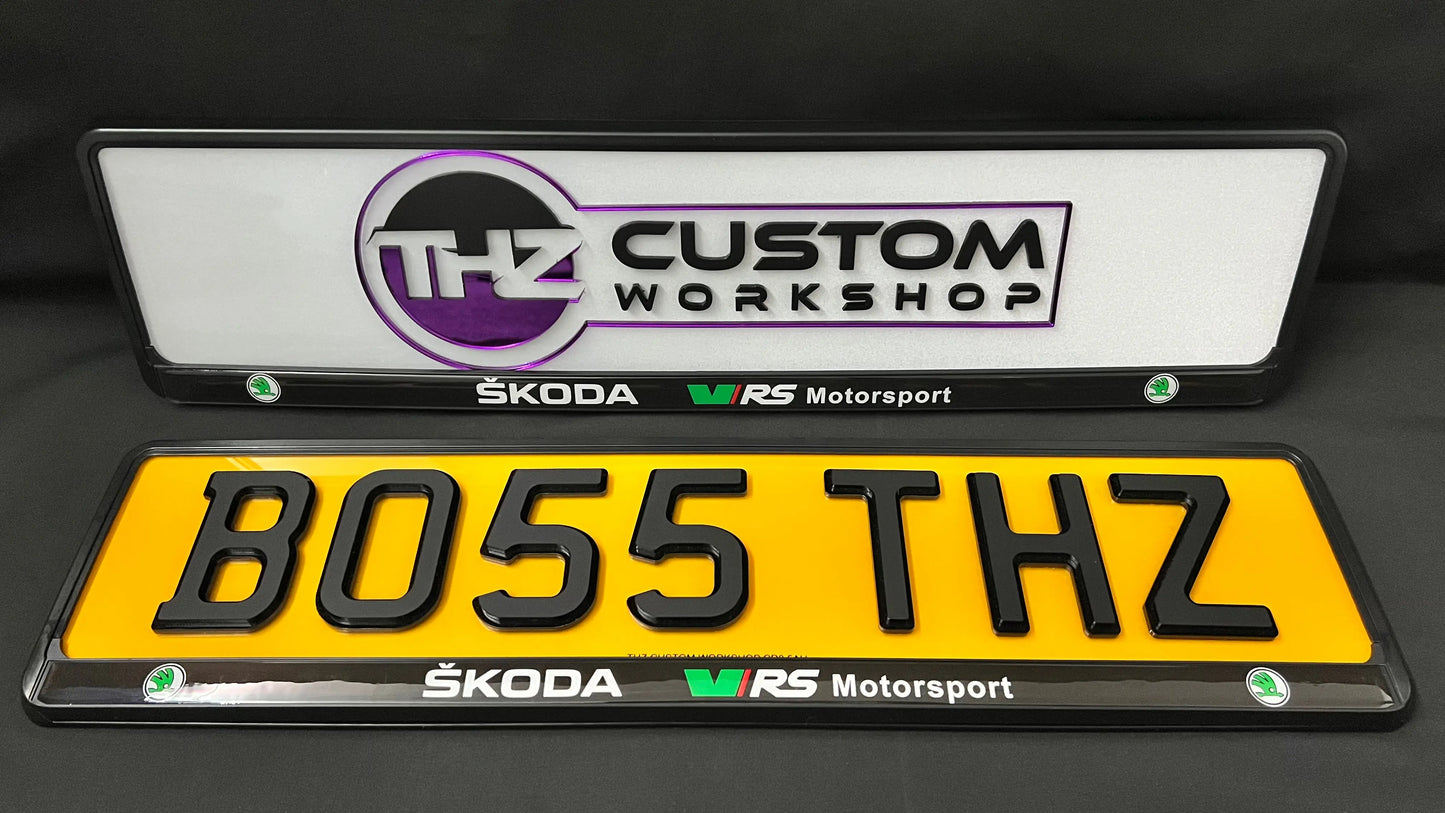 Skoda vRS Plate Holder Set THZ CUSTOM WORKSHOP