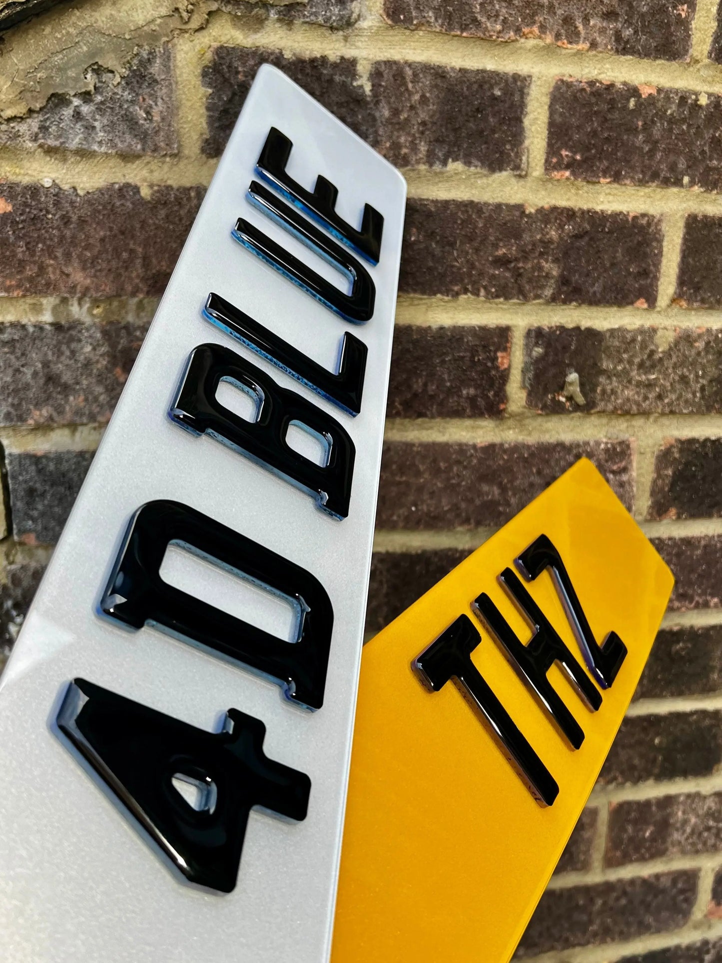 4D Gel Neon Blue Number Plates - Show Plates THZ CUSTOM WORKSHOP