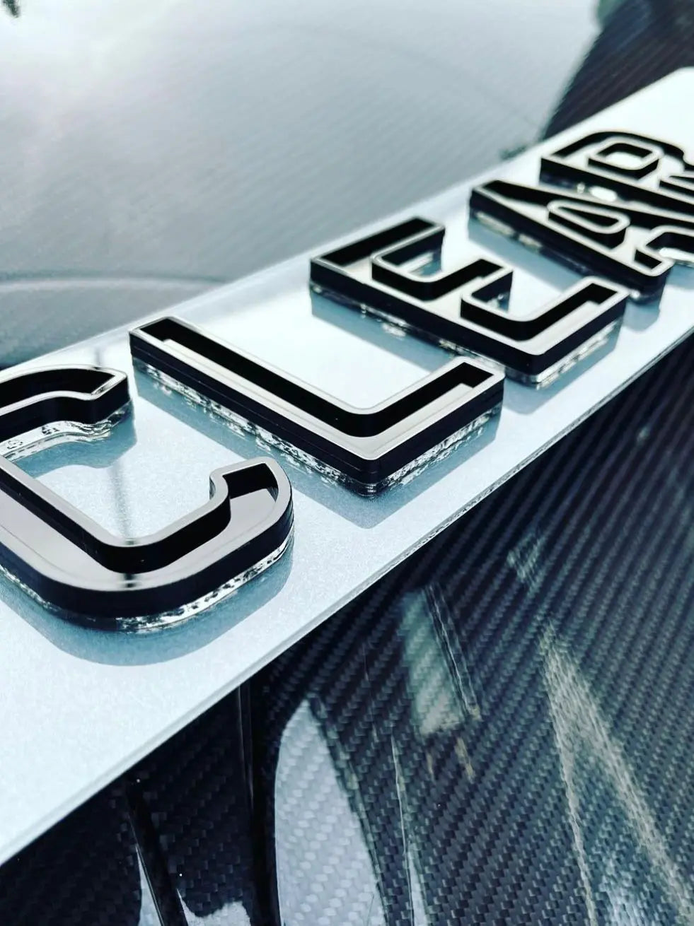 4D Krystal Ghost Plates (9mm) with Gloss Black Lettering Set - Show Plates THZ CUSTOM WORKSHOP