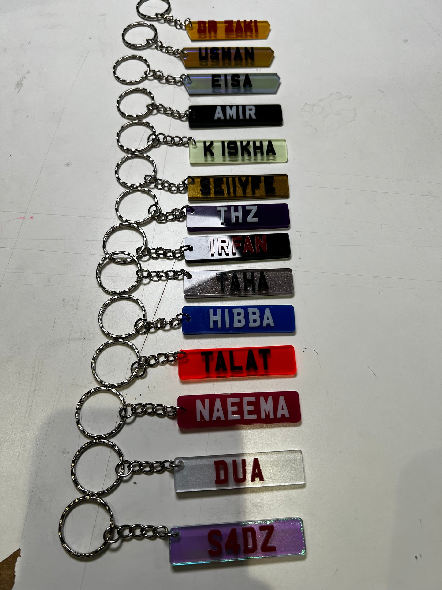 4D Number Plate Keyrings