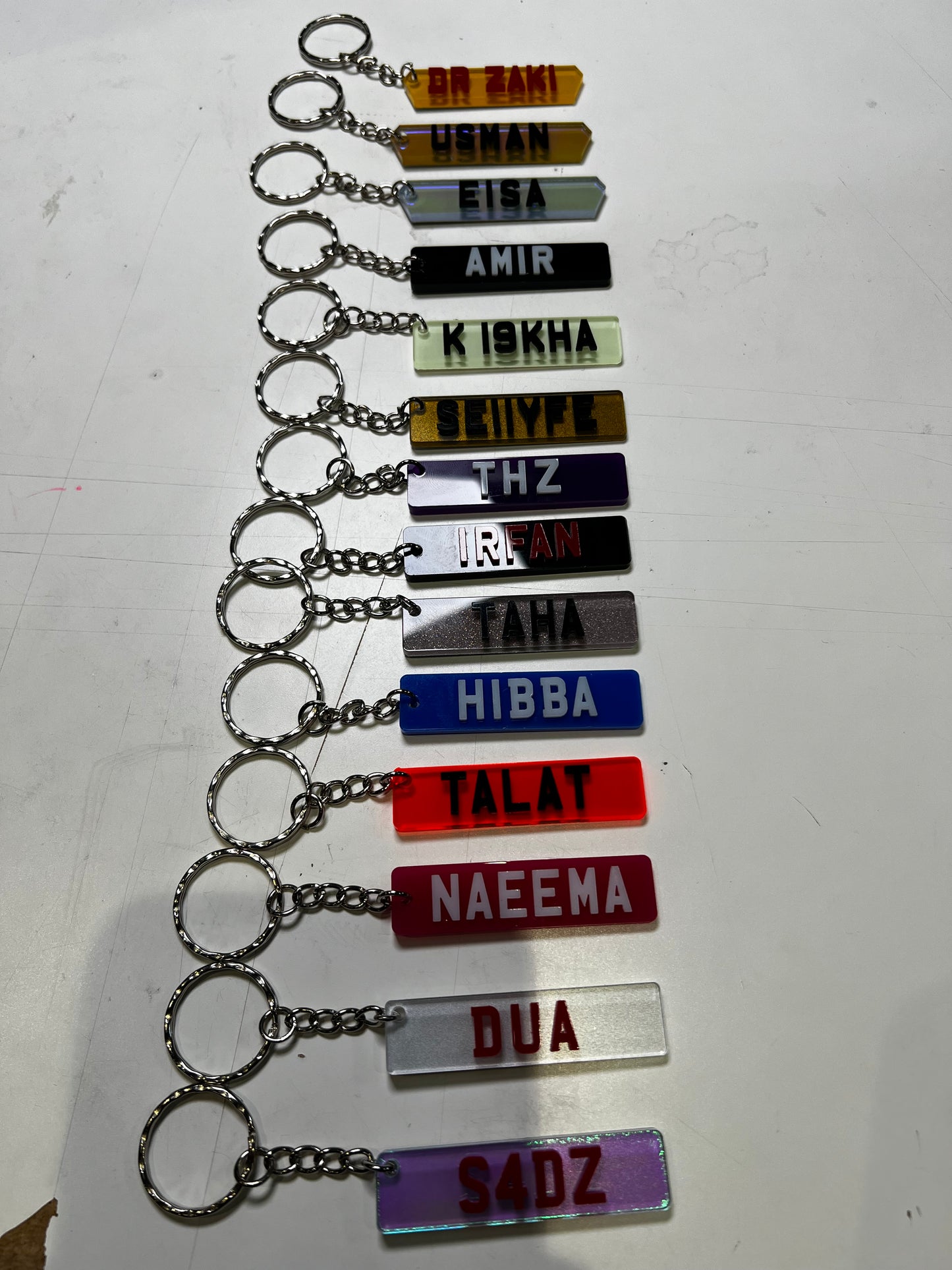 4D Number Plate Keyrings