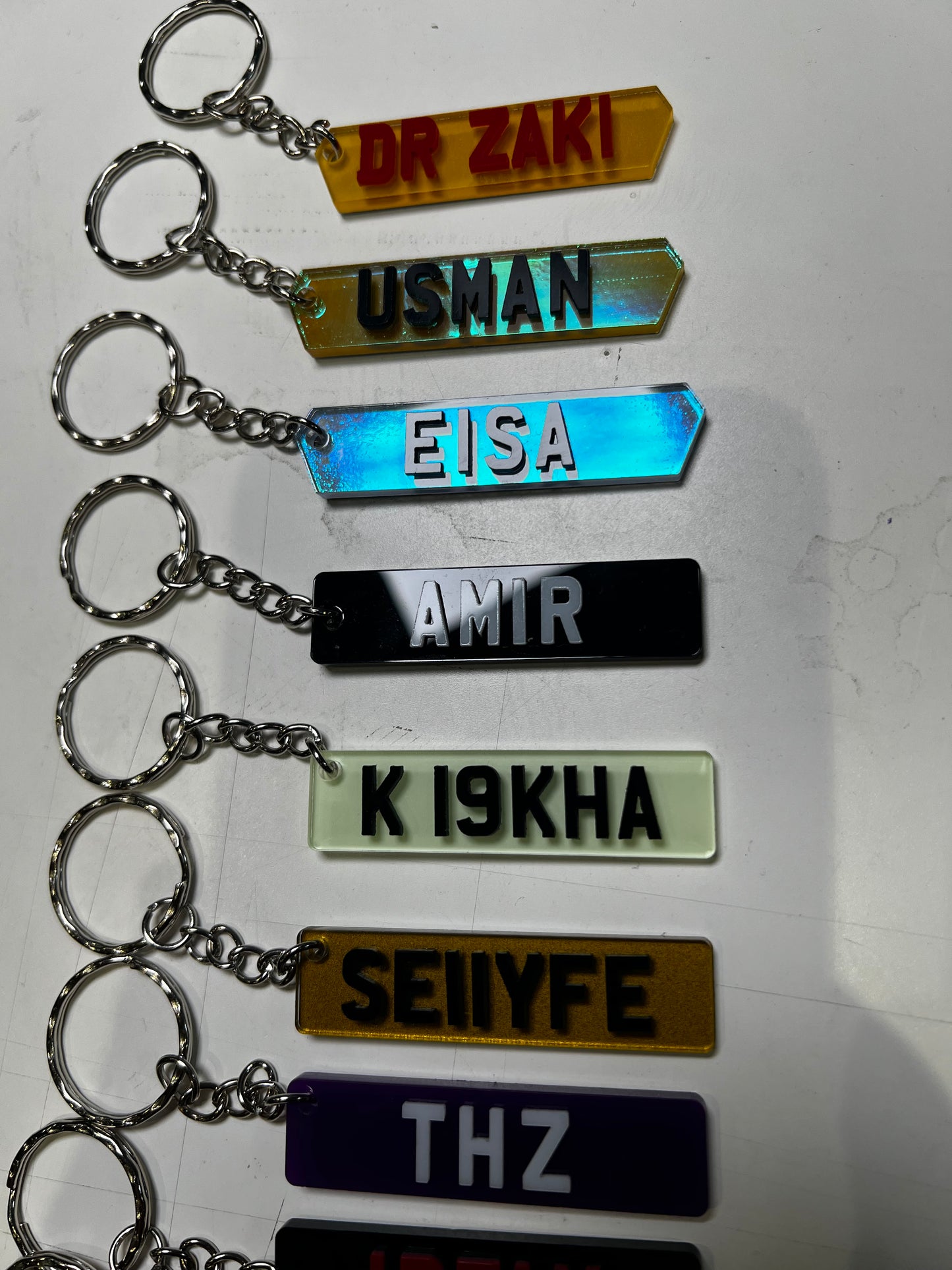 4D Number Plate Keyrings