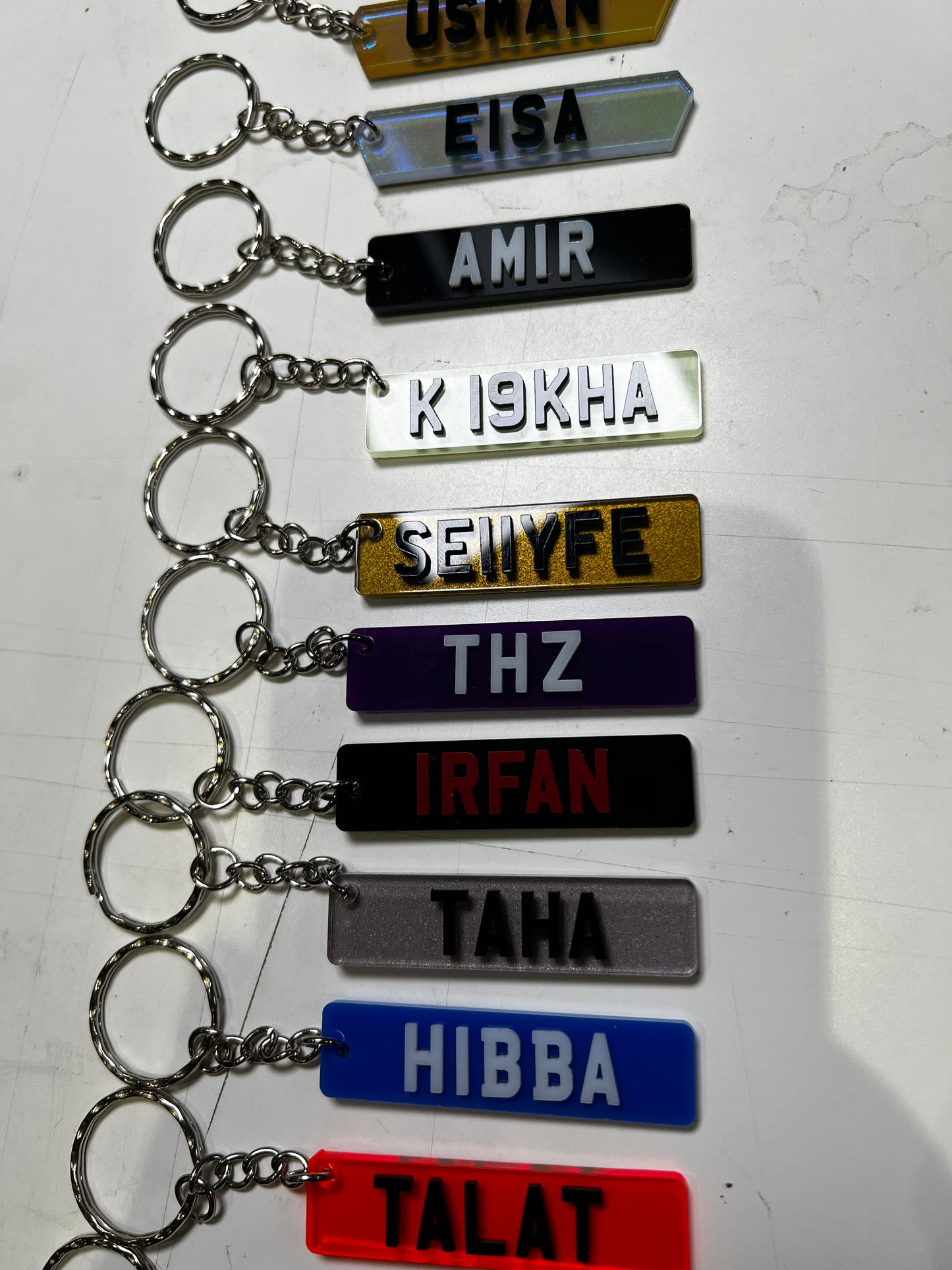 4D Number Plate Keyrings