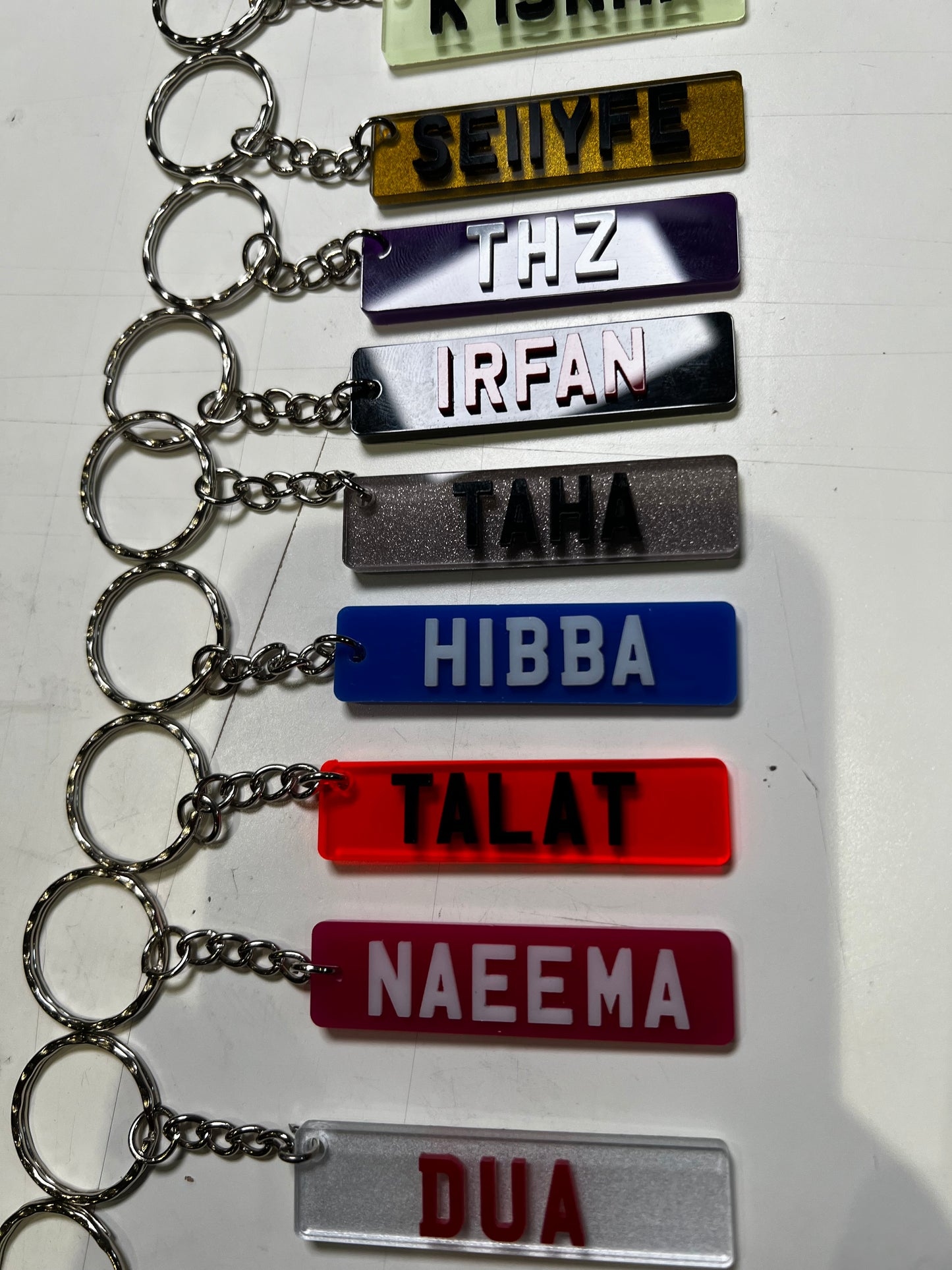 4D Number Plate Keyrings