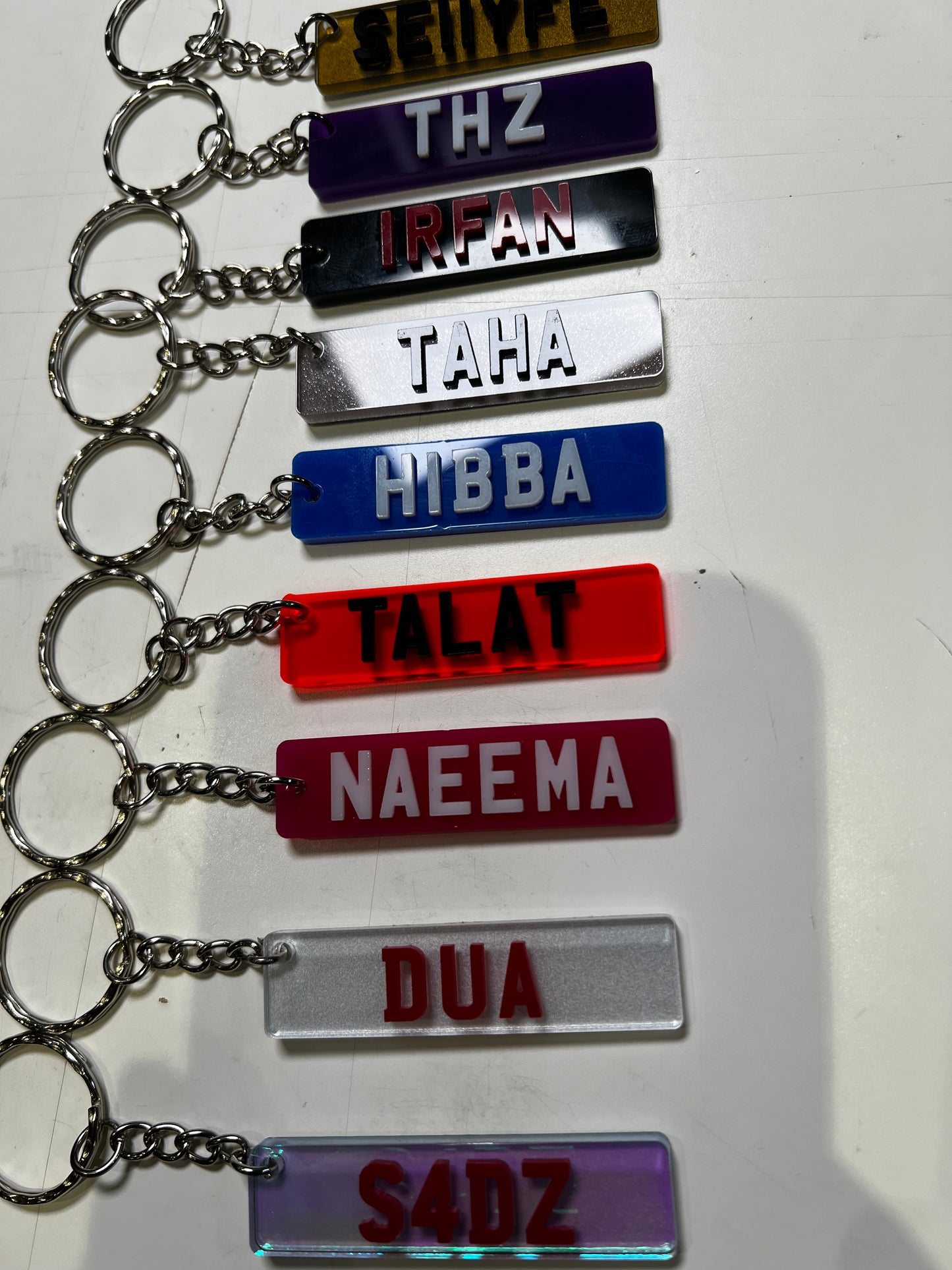 4D Number Plate Keyrings