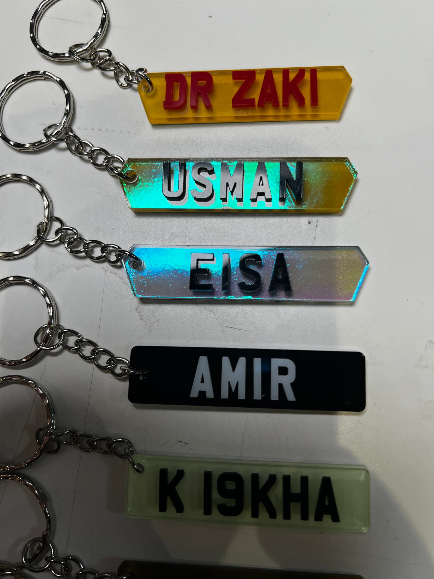 4D Number Plate Keyrings