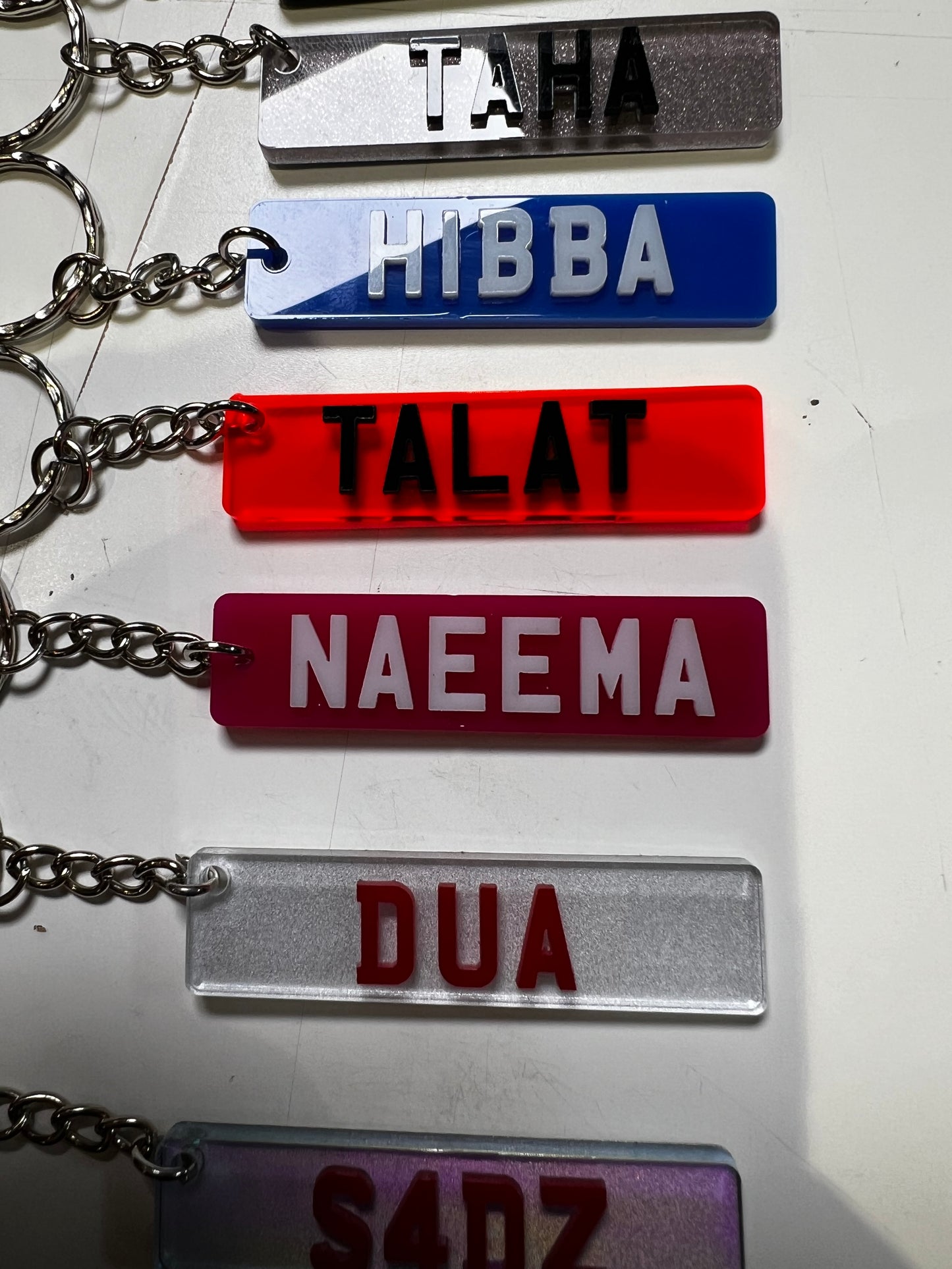 4D Number Plate Keyrings