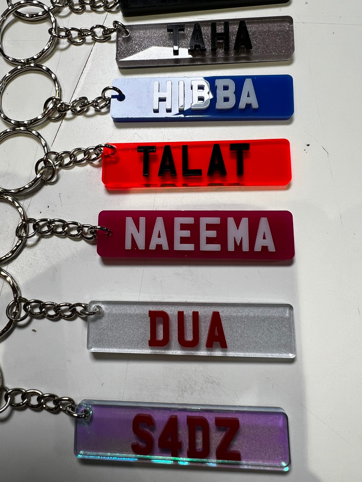 4D Number Plate Keyrings