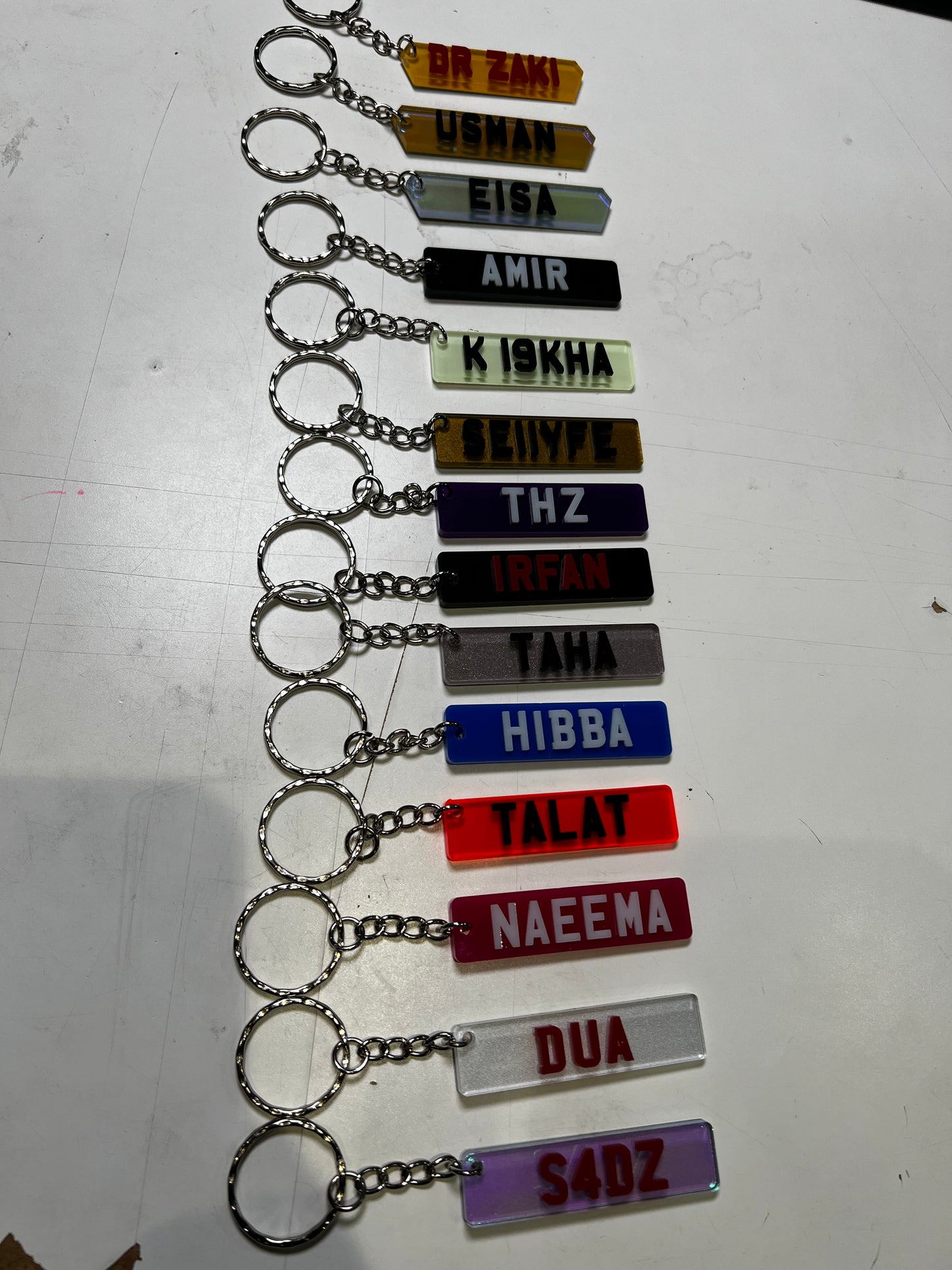 4D Number Plate Keyrings