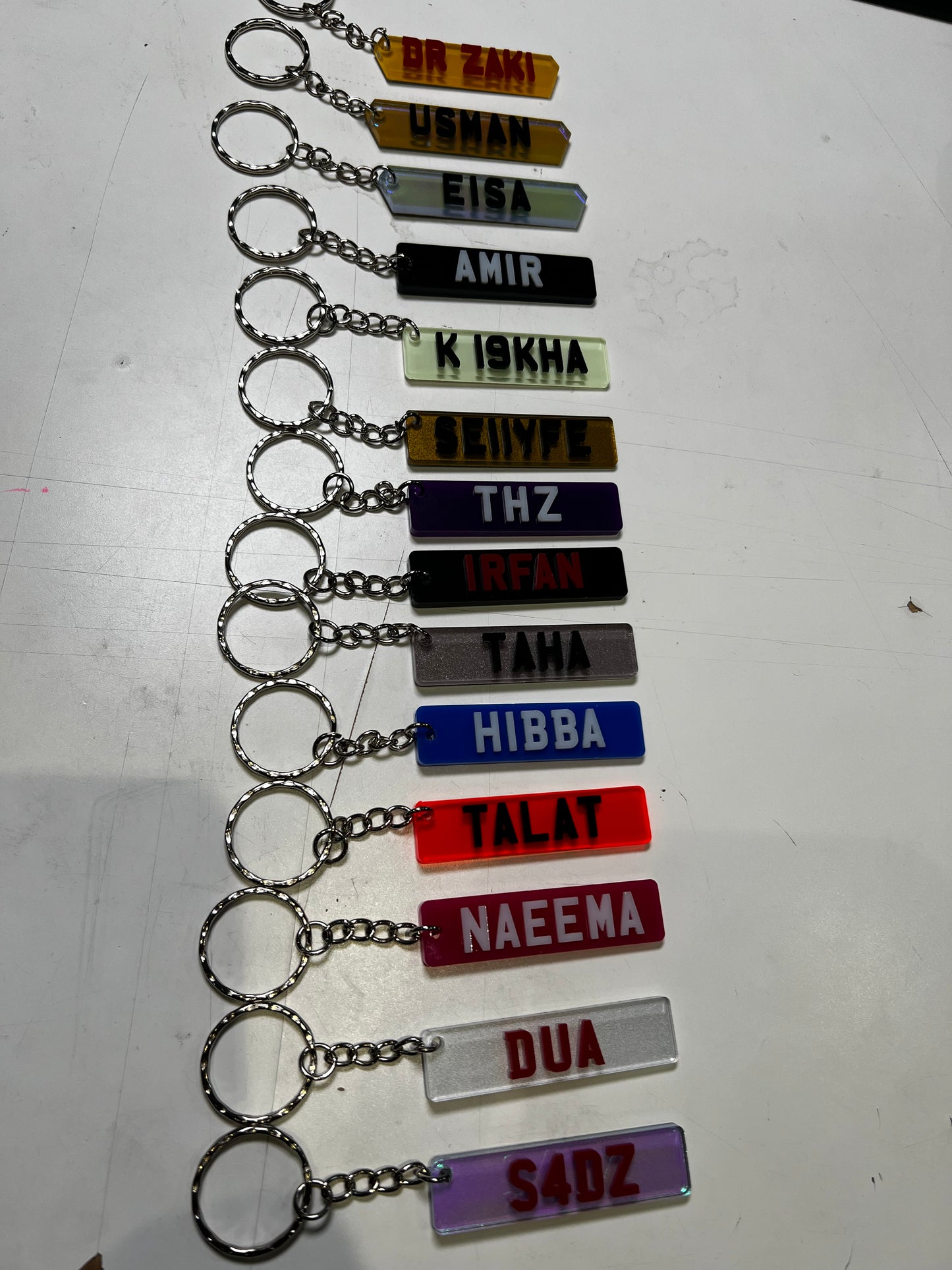 4D Number Plate Keyrings