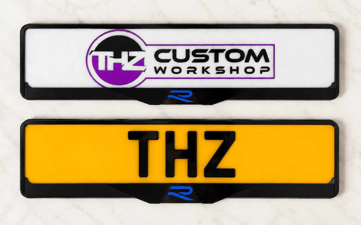 Volkswagen R-Line Blue Signature Plateholder Set