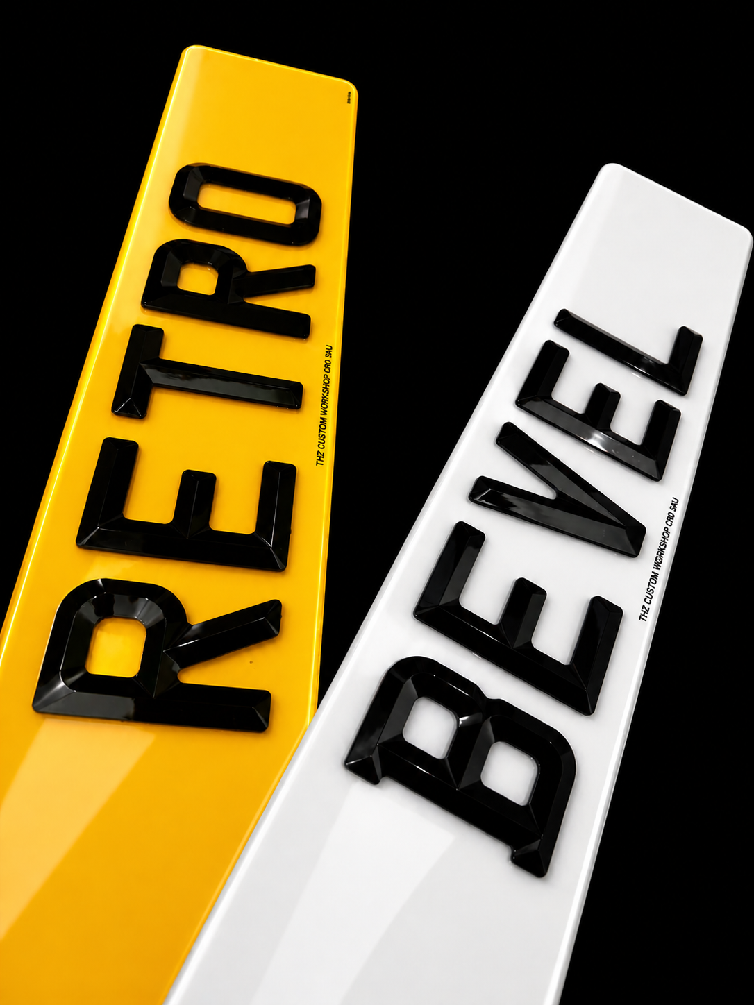 4D Bevel Number Plates Set