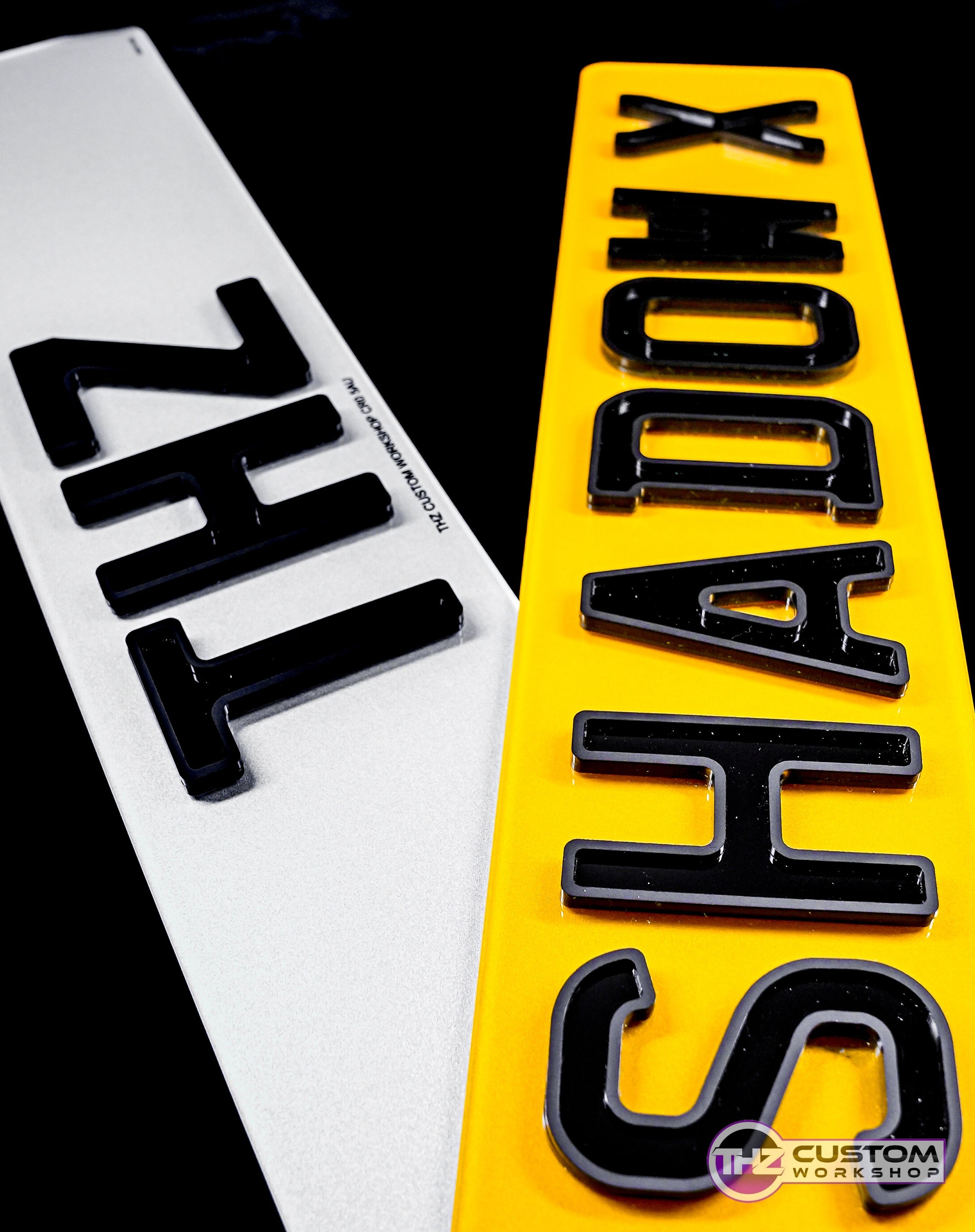 Shadow Numbe Rplates High-Quality 3D Gel & 4D Number Plates | THZ CUSTOM WORKSHOP