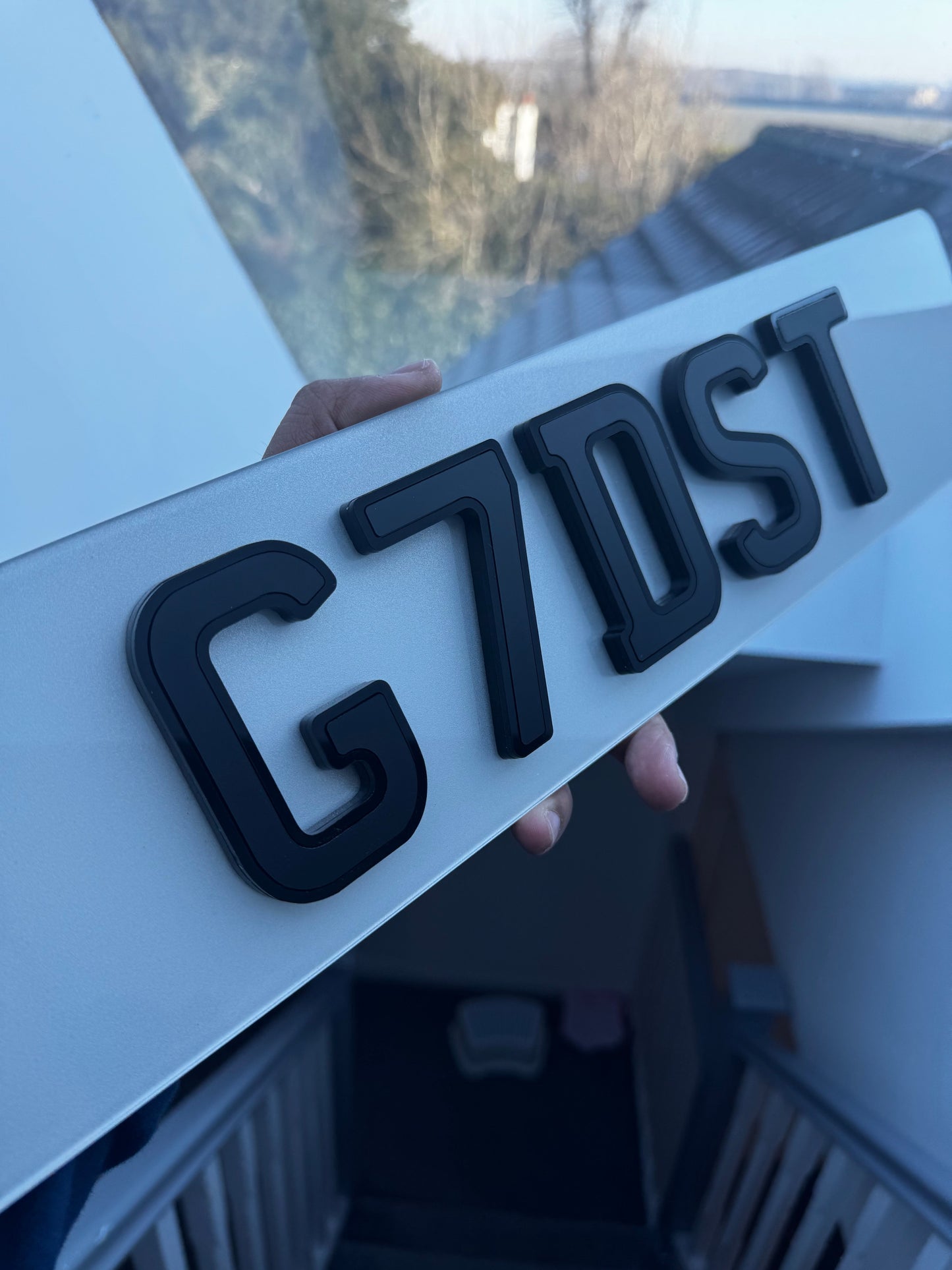 4D Two Tone XL Number Plates (Matt) with Gloss Edge Lettering Set