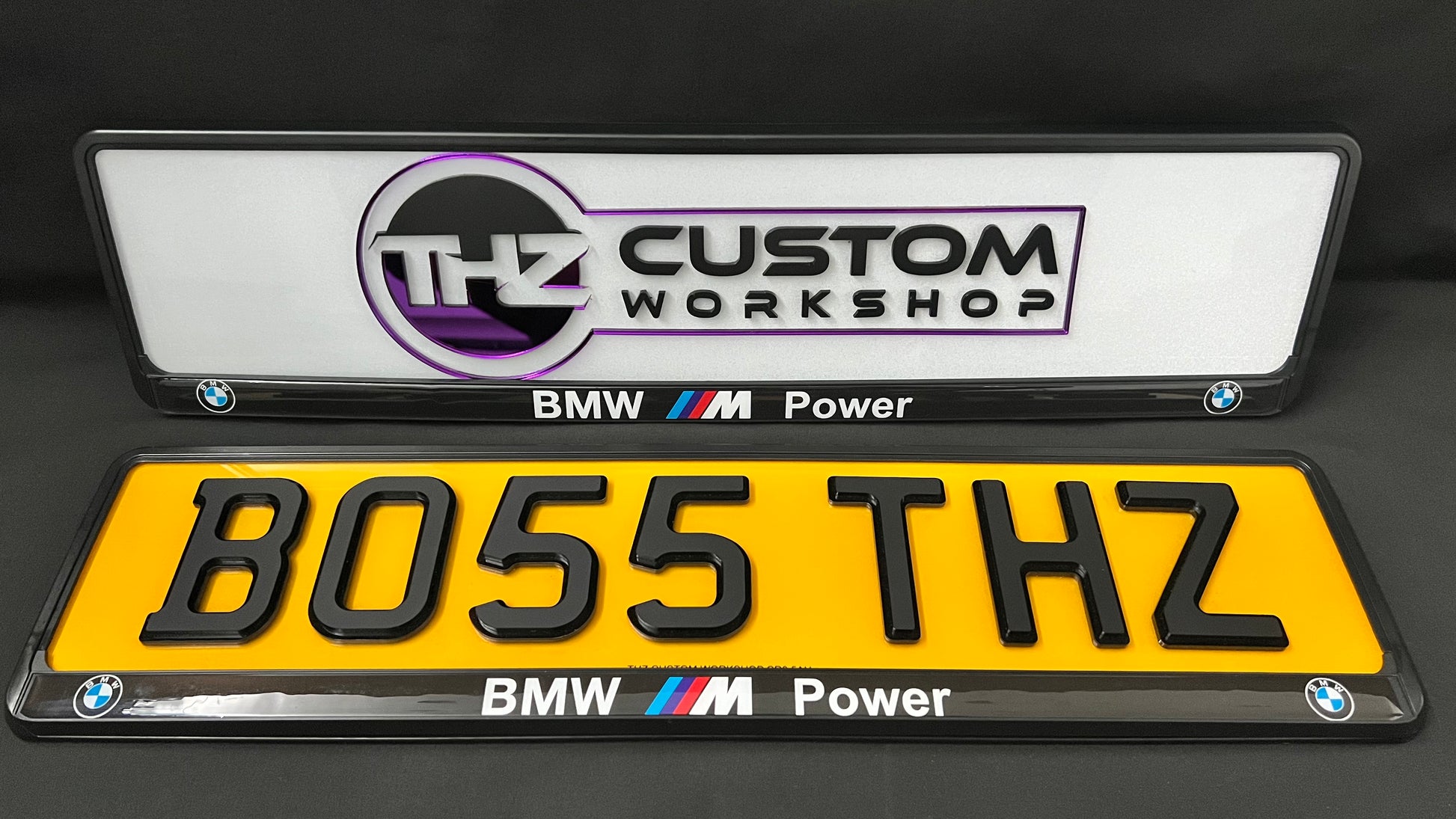 BMW M Power Plate Holder Set THZ CUSTOM WORKSHOP