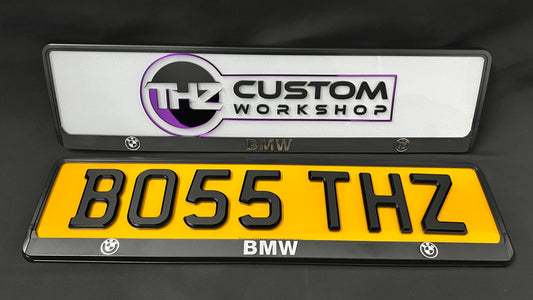 BMW 3D Number Plate Holder Set