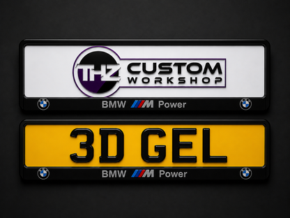 BMW M Power 3D Coloured Plate Holder Set