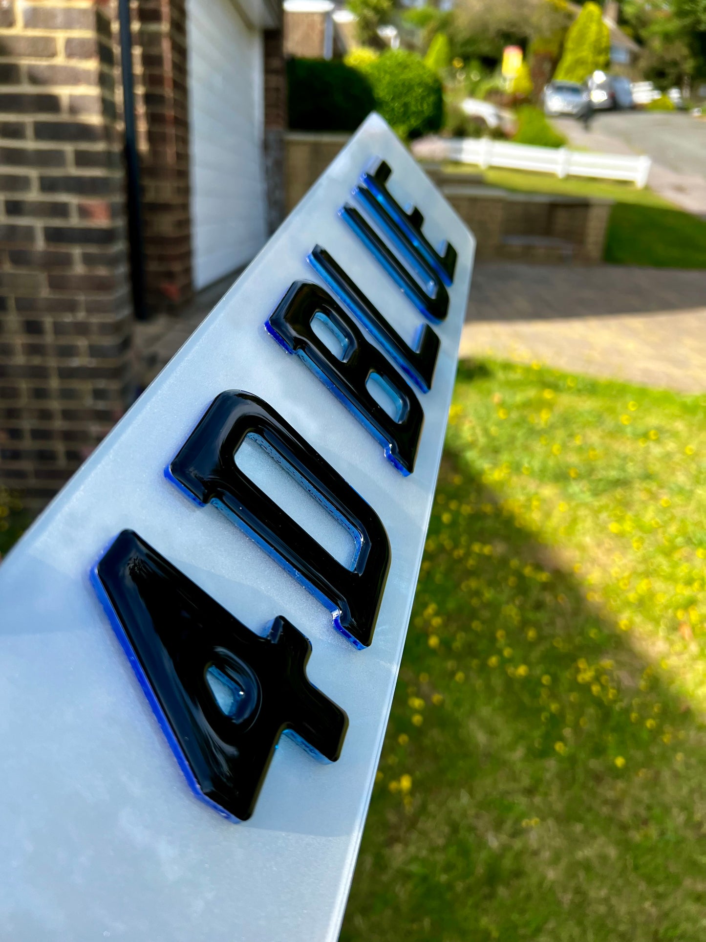 4D Gel Neon Blue Number Plates - Show Plates