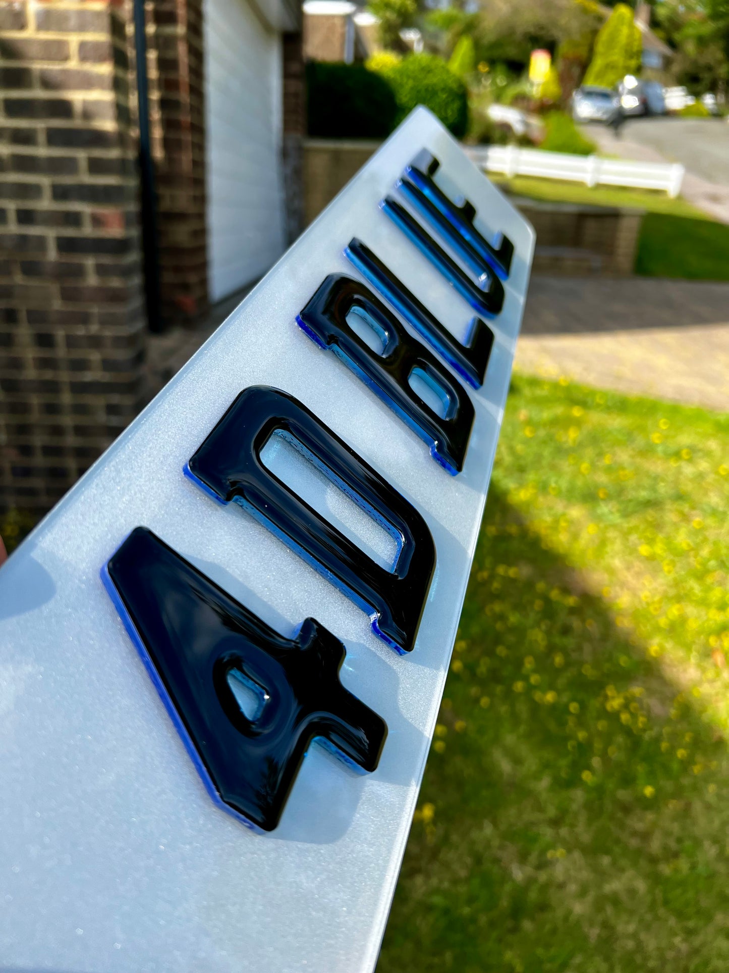 4D Gel Neon Blue Number Plates - Show Plates