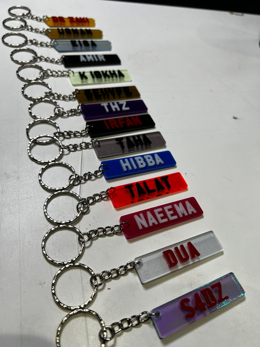 4D Number Plate Keyrings