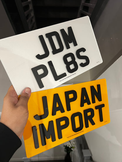 4D 3mm Import Number Plates For JDM Vehicles