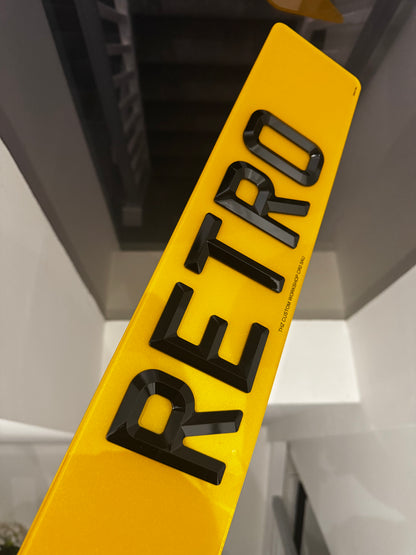 4D Retro Number Plates Set
