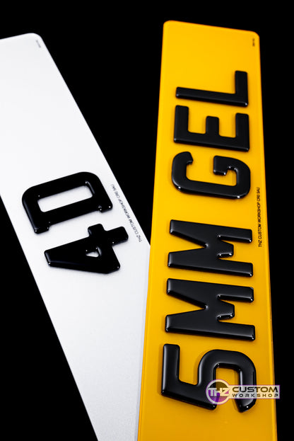 4D Gel Number Plates Set